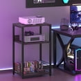 thumbnail image 4 of Large Record Player Stand, 3-Tier End Table with Vinyl Storage Up to 130 Albums, Industrial Turntable Printer Tables, Modern Side Tables for Living Room, Office, Dark Grey, 4 of 9