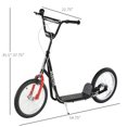 thumbnail image 6 of ALPULON 220 LBS Teens Kick Scooter with Adjustable Handlebar, Ride On Toy for Kids 5+, 16" Inflatable Wheels, Dual Brakes, Black, 6 of 9