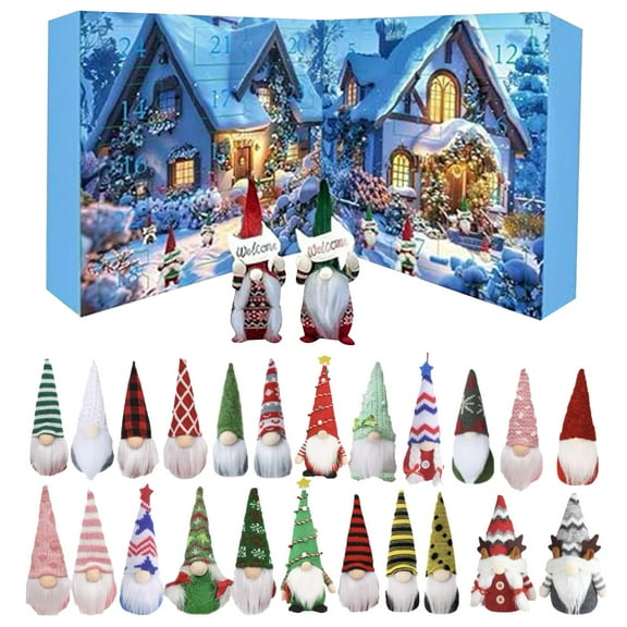 Advent Calendar 2025 24 Days Christmas Countdown with 24 Collectible Gnomes Home Decorations XMAS Gift