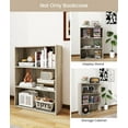 thumbnail image 5 of Engineered Wood Modern Bookshelf with 3 Display Shelves, Three-Tier Wooden Standing Bookcase, Bookshelf with Rustic Wood Shelves for Bedroom, Living Room, Office, Gray, 5 of 12