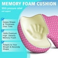 thumbnail image 5 of Premium Polka Pattern Memory Foam Seat Cushion Ergonomic Chair Pad for Office Chair, Car, Airplane & Bleachers Sciatica, Tailbone Hip & Back Pain Relief - Chair Cushion for Long Office Workers., 5 of 5