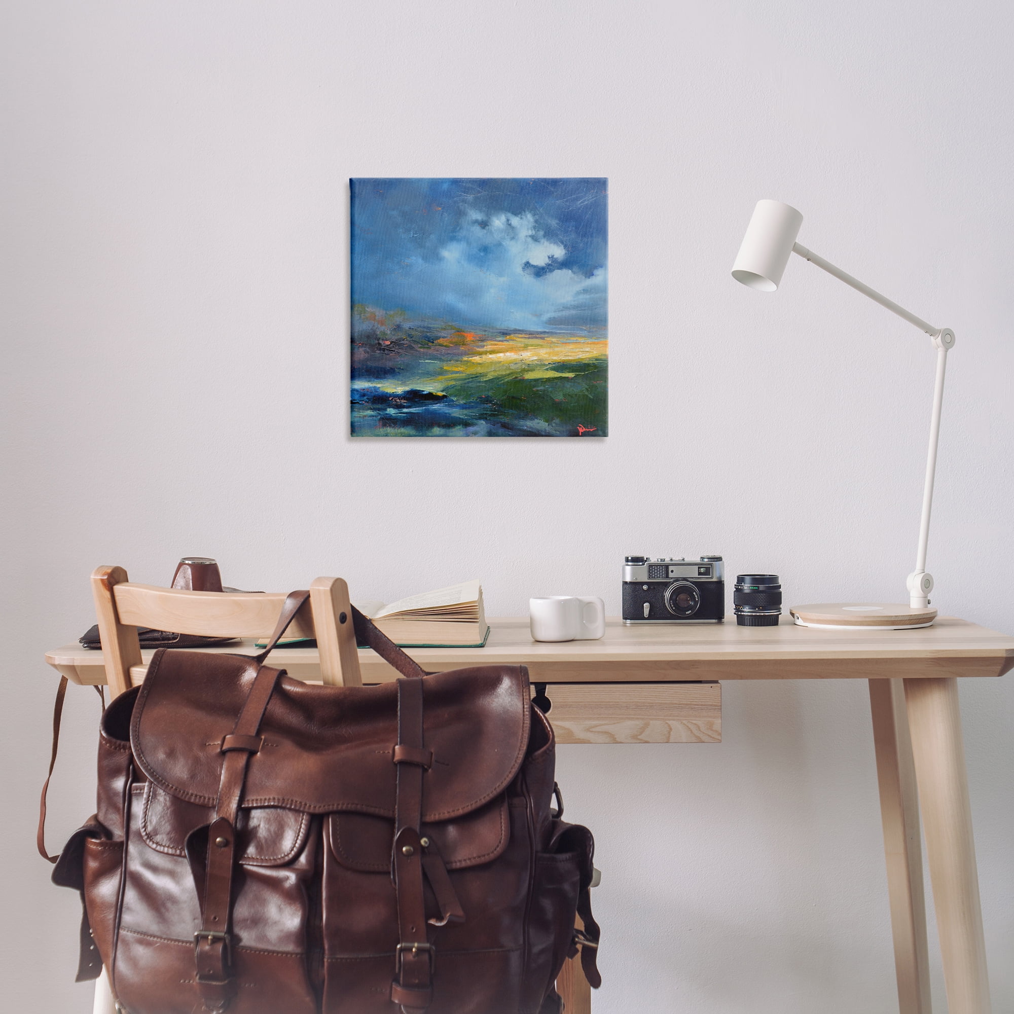 Stupell Industries Stormy Abstract Landscape Landscape & Nature Painting Wrapped Canvas Art Print Wall Art, 24 x 24