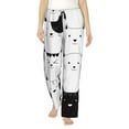 thumbnail image 2 of Picia Doodle Cute Cat Womens Soft Woven Cotton Elastic Waistband Sleep Pajama Pant Lounge Sleep Pant With Pockets And Drawstring-Large, 2 of 9