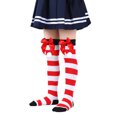 thumbnail image 1 of Calcetines navideños para niños, medias de otoño e invierno para niñas, calcetines navideños con bolas de pelo y lazo de estilo europeo y americano, 1 of 6