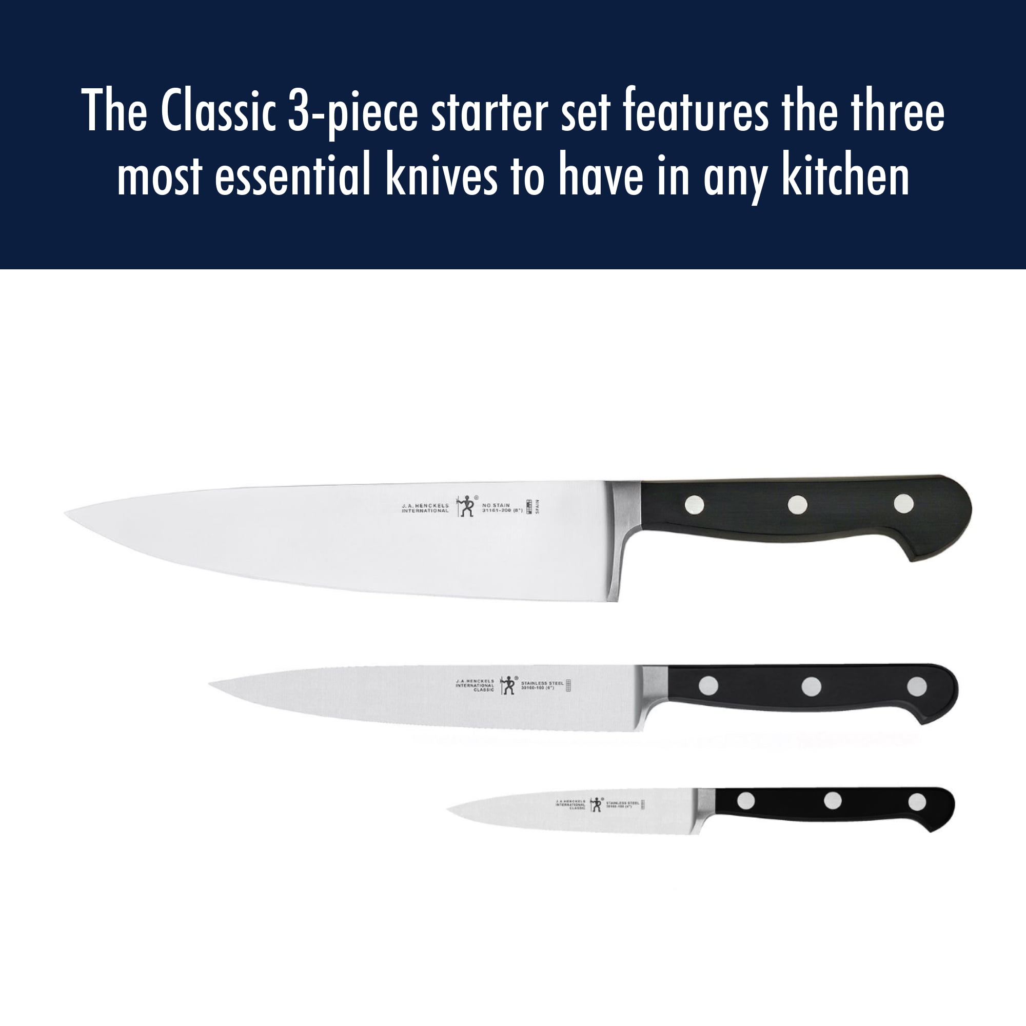 Henckels Silvercap 3-pc Starter Knife Set, 3-pc - Harris Teeter