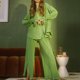 thumbnail image 5 of Blusa de mujer Top Pantalones largos Turn Down Collar Pierna ancha Color sólido Traje de vacaciones FLhrweasw Nuevo, 5 of 9