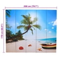 thumbnail image 6 of vidaXL Modern Room Divider, 5 Panel Folding Privacy Screen, Blue, Beach Pattern, 78.7 x 70.9 Inches, 6 of 52