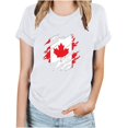 thumbnail image 1 of Womens Casual Short Sleeve Basic Summer Tee Tops Canada Day Maple Leaf Print Blouse Round Neck T Shirt, 1 of 9