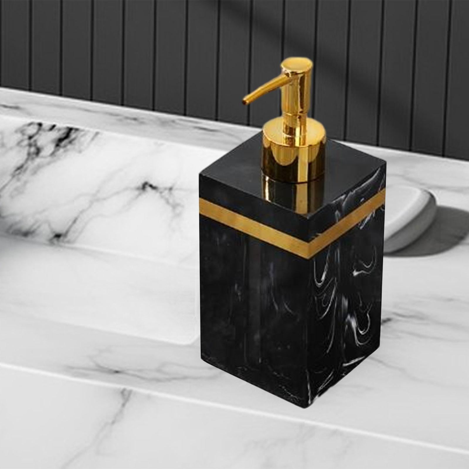 Tongina Marble Texture Soap Dispenser Lotion Dispenser Bottle Durable Stylish Leakproof Pump Soap Container for Kitchen Countertop 500ml Black