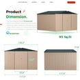 thumbnail image 2 of YODOLLA 10 x 10 ft. Outdoor Metal Storage Shed with Sliding Roof & Lockable Door, 2 of 7