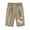 Khaki, variant on BRGZLK Womens Knee Length Shorts Trendy Printed Elastic Waist Drawstring Casual Cotton Linen Shorts with Pockets Navy M