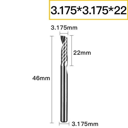 

Shank diameter 3.175mm single edge spiral milling cutter CNC engraving end mill