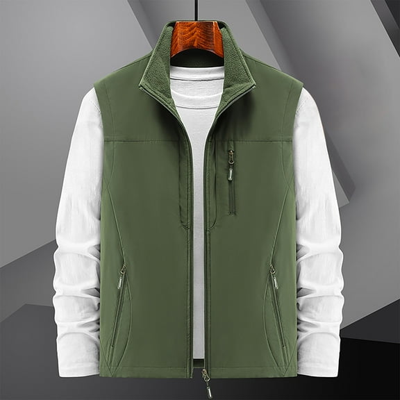 Aueoeo Men's Golf Vests Sleeveless Running Stretch Jackets Breathable Running Windproof Hiking Outwear With Zip Pockets