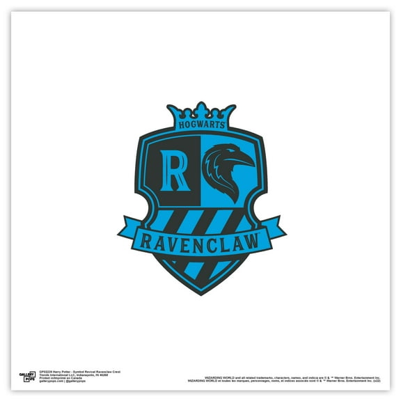 Gallery Pops Harry Potter - Symbol Revival Ravenclaw Crest Wall Art, Unframed Version, 12" x 12"
