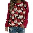 thumbnail image 1 of Birdeem Blouse de Noël Imprimée à Manches Longues pour Femmes Col Rond Tunique Décontractée, 1 of 1