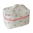 thumbnail image 3 of Bolsa de maquillaje, bolsa organizadora de artículos de tocador, bolsa versátil, organizador de maquillaje estético, bolsa de cosméticos con lazo para rosa, 3 of 8