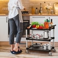 thumbnail image 2 of Yeshouse 3-Tier Plastic Utility Cart with Wheels, Heavy Duty 3-Tier Restaurant Food Service Cart for Foodservice/Commercial/Restaurant/Office/Warehouse/Kitchen/Hotel/Garage, 360lbs Capacity, 2 of 8