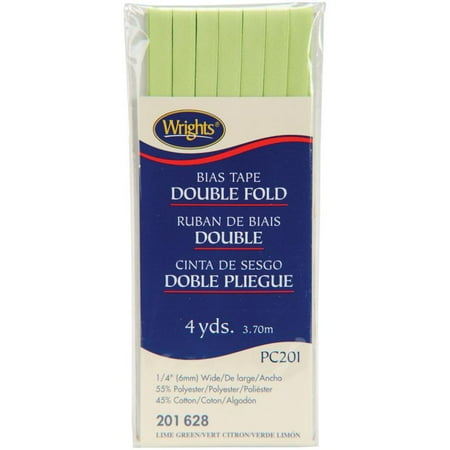 Double Fold Bias Tape 1/4"x4yd-lime Green