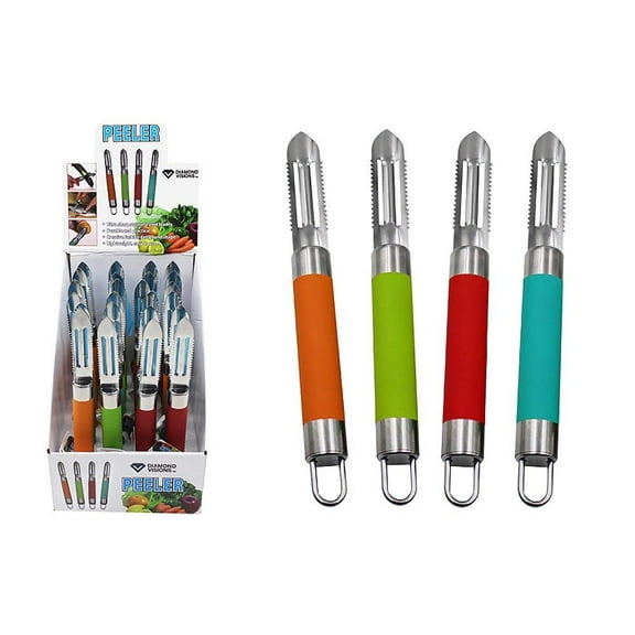 Diamond Visions 01-1795 Kitchen Peeler with Silicone Handle MultiPack in Assorted Colors 2 Peelers