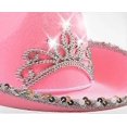 thumbnail image 4 of Pink Cowgirl Hat - Childrens Cowgirl Costume Hat -Girls Cowboy Hat -Light Up Blinking Crown Tiara, 4 of 5