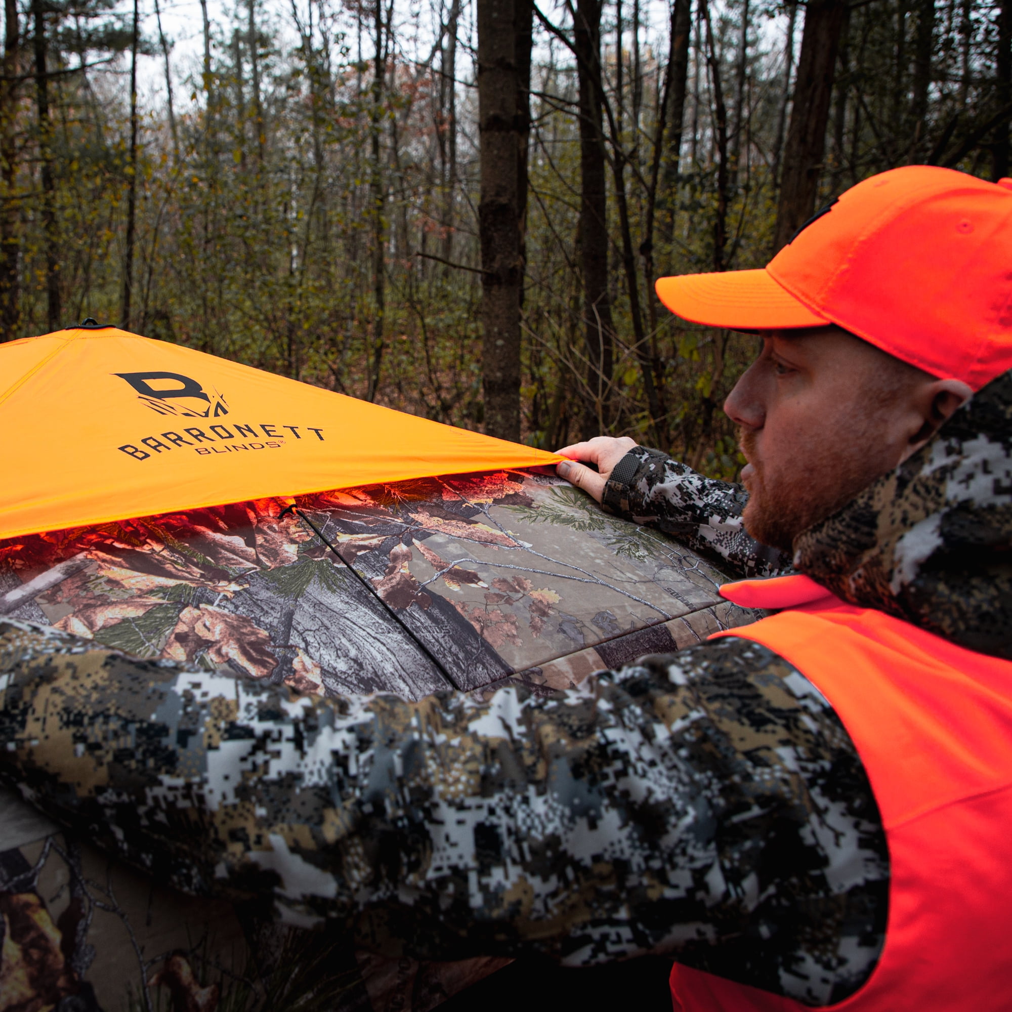 Barronett Blinds® 4-Sided Blaze Orange Safety Cap, For Use With 4-Sided Hunting Blinds, Safety During Hunting, Attaches Quickly and Easily, Blaze Orange, BA706