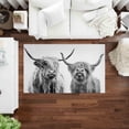 thumbnail image 2 of Entry Rugs, Animal Rug, Highland Cow Rugs, Black and White Rug, Dining Room Rugs, Scottish Rug, Anti-Slip Carpet Rugs, Printed Rug, 2.6'x5' - 80x150 cm, 2 of 8