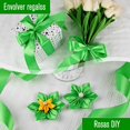 thumbnail image 3 of Rollos Satinado Decoracion Colores Listón, Cinta de satén de Color Sólido Tejido De Poliéster Lazos Decorativos DIY Para Bodas Cumpleaños Ramos Tocados Envolver Regalos (Verde), 3 of 4