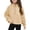 Yellow, variant on Girls Half Zipper Sweatshirts - Pullover Crop Top for Kids Preppy Casual School Everyday Wear