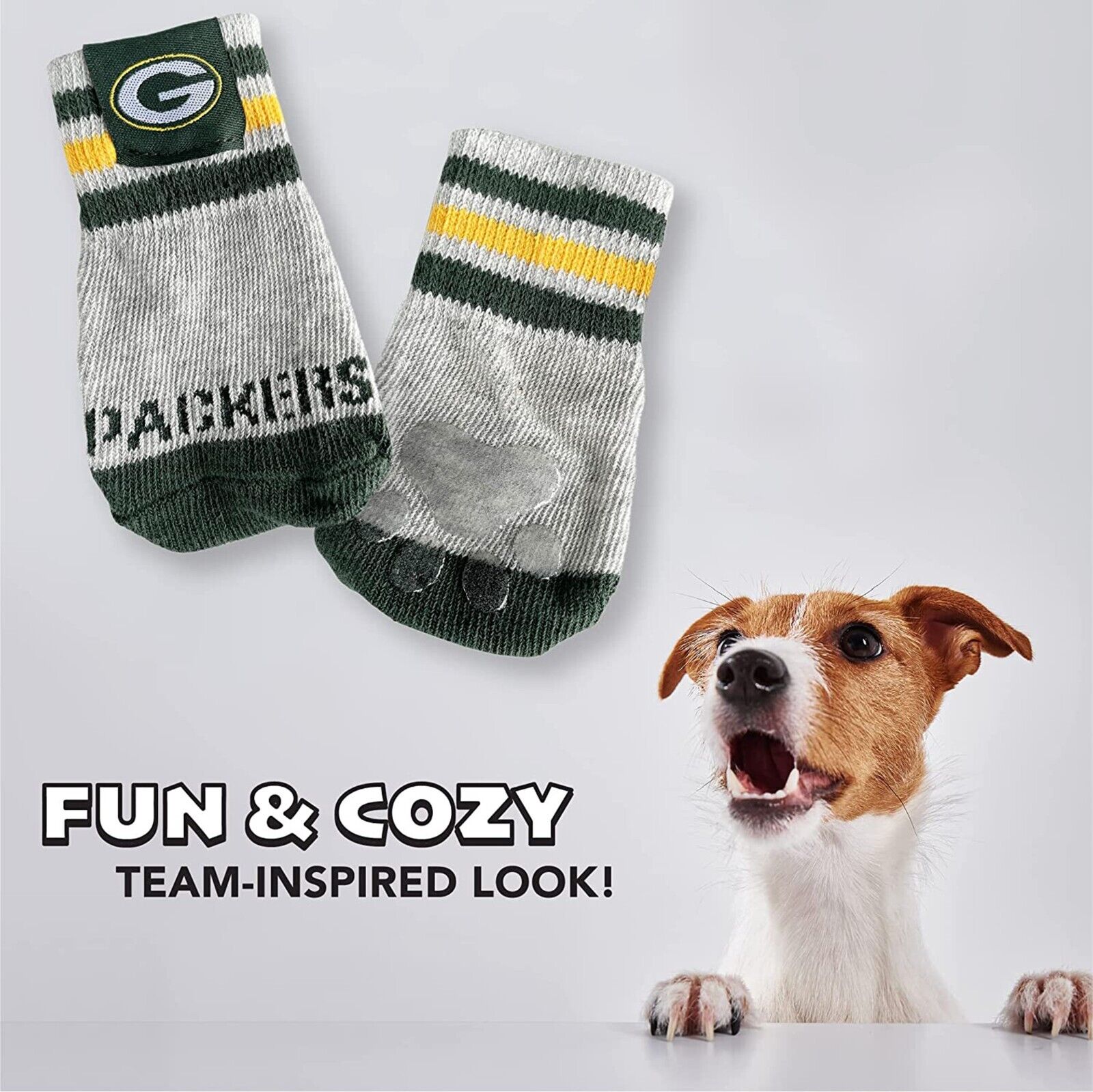NFL Anti Slip Dog Socks with Elastic Ribbed Top Indoor/Outdoor Paw Protection