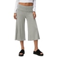 thumbnail image 2 of YVNAURA Women Fold Over Wide Leg Yoga Pants Cropped Loose Fit Capri Pants with Pockets High Waist Stretchy Lightweight Lounge Travel Workout Culottes Casual 2026, Light Ashy,L, 2 of 4