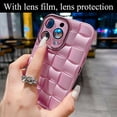 thumbnail image 3 of for iPhone 14 Pro Max Case for Women Men, Fashion 3D Woven Pattern Bump Feel, with Full Camera Protection Back Cover, Grid Phone Case for iPhone 14 Pro Max (6.7") - Pink, 3 of 10