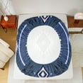 thumbnail image 4 of Manfei Hippie Aztec Adult Full Size Sheets, Rustic Tribal Mandala Bed Sheets, Blue Stripes Abstract Sheet Sets, Breathable Home Decor, 4 Pieces, 4 of 6