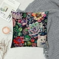 thumbnail image 2 of Orinice  Summer Tropical Succulent Plants Pillow Case Decorative Oil Painting Bonsai Cushion Cover Cotton Linen Square Throw Pillow Covers Sofa Car Decoration , Multicolor (Su Tropical) White, 2 of 5