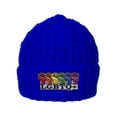 thumbnail image 1 of Gravity Threads LGBTQ+ Rainbow Fists Knitted Cuffed Beanie - Royal, 1 of 1