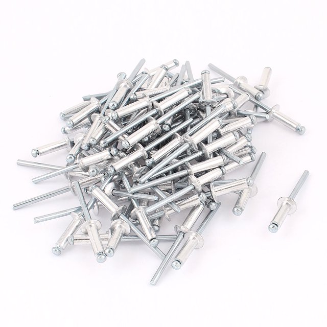Remache ciego largo de alumnio final abierto 100Pcs 4.8mm 3/16" Unique Bargains remache ciego Material