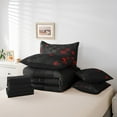 thumbnail image 5 of YST Ensemble de Literie Géométrique 7 Pcs pour Lit Simple pour Garçons Filles Motif Carré Rouge, Polyester, Type Couette et Duvet, Lit Simple (7 Unités), 5 of 5