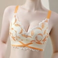 thumbnail image 4 of Penkiiy Ice Silk Lace Cooling Comfort Bra, Lace Buttonless Comfortable Bra, Seamless Push Up Bras, for Women & Seniors 34 Orange, 4 of 5
