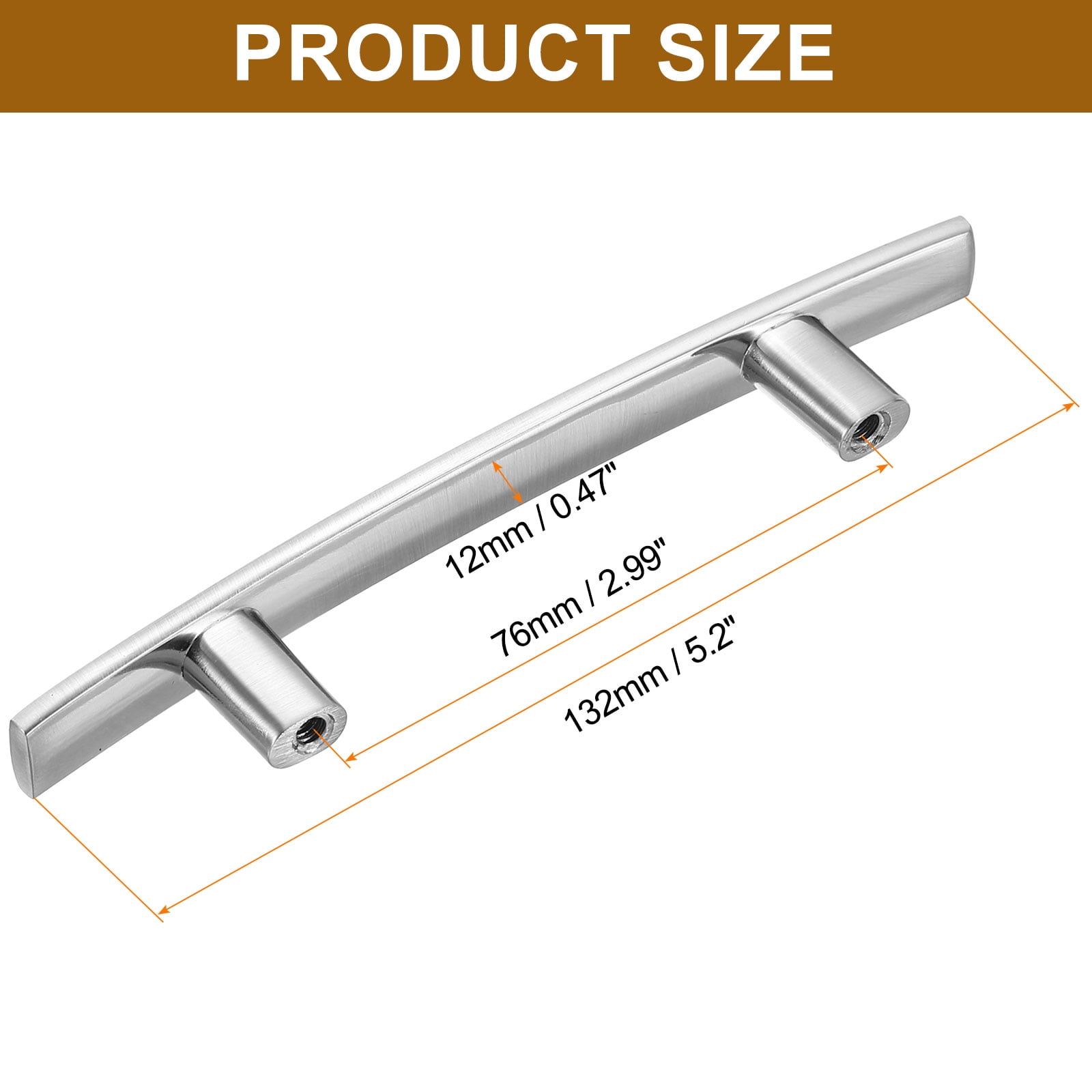 Kitchen Cabinet Handles, 10Pcs 5-3/16" - Zinc Alloy 3" Hole Center Curved Cabinet Pulls, Arch Drawers Handles for Furniture Wardrobe Door (Silver)