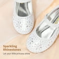 thumbnail image 3 of Girls ballerina flats with sparkling rhinestones and classic Mary Jane strap perfect for formal or special occasions, 3 of 6