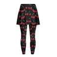 thumbnail image 5 of SCRAWLGOD Cherry Leaf Black Stylish Sporty Skirt with Leggings for Women Non See-Through Stretchy Pickleball Skorts Leggings Moisture-Wicking Running Clothing, XS, 5 of 7