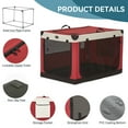 thumbnail image 2 of Petsfit 36 Inch Dog Crate, Adjustable Fabric Cover by Spiral Iron Pipe, Chew Proof 3 Door Design, Soft Collapsible Dog Kennel,Red, 2 of 9