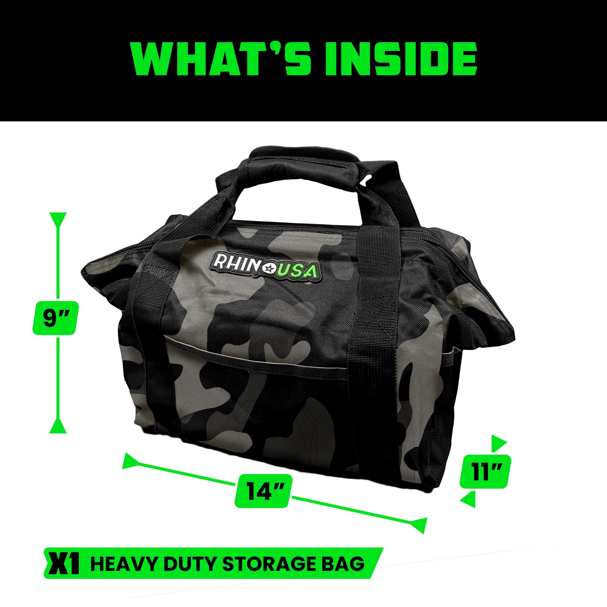 Rhino USA Heavy Duty Recovery Gear Storage Bag - Ultimate Recovery Kit Equipment Bag (Camo)