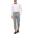 thumbnail image 2 of Lars Amadeus Plaid Dress Pants for Men's Slim Fit Houndstooth Cropped Pants, 2 of 5