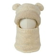 thumbnail image 2 of Auroural Winter winter hats for Kids Fleece Hat 4-10 Years Old Boys And Girls Winter Plus Velvet Warm Ear Protection Pullover Wool Hat Cute Scarf Mask Integrated Children's Baby Knitted Hat Beige, 2 of 4