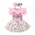 thumbnail image 3 of URMAGIC Infant Baby Skirt Set Leopard Print 3Pcs/set Romper+Tutu Skirt+Headband 0-18 Months, 3 of 11