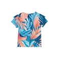 thumbnail image 3 of Abcomgle Girls Tshirt Short Sleeve Crewneck Hawaiian Palm Tree Print Toddler T-Shirt Summer Dressy Cotton Girls Blouse Cute Tshirt, 3 of 5