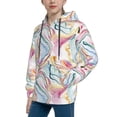 thumbnail image 2 of Lsque Abstract Marble Texture Patten Youth Hoodie Sweatshirt Pullover with Kangaroo Pocket Boys and Girls Hoodie Warm Hoodie for Kids-Small, 2 of 6