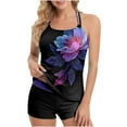 thumbnail image 2 of Ailaofu Modest Tankini Swimsuit for Women - Floral Two Piece Bathing Suit with Adjustable Straps & Removable Padded Cups, Flowy Tank Top with Boyshorts, 2 of 7