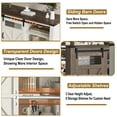 thumbnail image 5 of Farmhouse Coffee Bar Cabinet with Outlet USB Charging, 66'' Large Buffet Sideboard with Sliding Barn Doors & Adjustable Shelves for Kitchen Living Room, 5 of 9