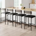thumbnail image 1 of Set of 4 pu forrado bar stools con footrest y back-counter height kitchen bar sillas para kitchen island apartment o counter bar (gray fácil montaje), 1 of 6